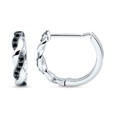 Twisted Infinity Round Cubic Zirconia Huggie Hoop Earring 925 Sterling Silver