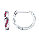 Twisted Infinity Round Cubic Zirconia Huggie Hoop Earring 925 Sterling Silver
