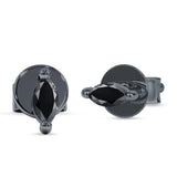 Marquise Solitaire Stud Earring Cubic Zirconia 925 Sterling Silver
