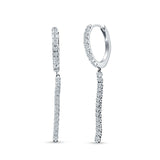 Round 39mm Drop Dangle Hoop Earring Cubic Zirconia 925 Sterling Silver