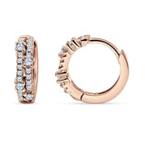 Minimalist 12.7mm Round Cubic Zirconia Hoop Earrings 925 Sterling Silver