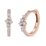 Minimalist 12.7mm Round Cubic Zirconia Hoop Earrings 925 Sterling Silver