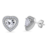 Heart Halo Stud Earrings