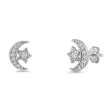 Moon & Star Stud Earrings