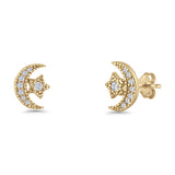 Moon & Star Stud Earrings