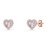 Heart CZ Stud Earrings