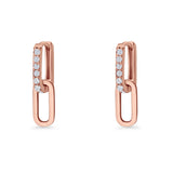 Paperclip Dangle Drop Hoop Earring