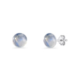 Round 7mm Lab Created Opal Solitaire Stud Earring 925 Sterling Silver