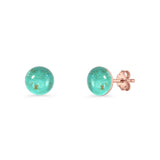 Round 7mm Lab Created Opal Solitaire Stud Earring 925 Sterling Silver