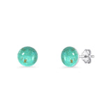 Round 7mm Lab Created Opal Solitaire Stud Earring 925 Sterling Silver