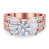 Art Deco Round Natural Stone Cocktail Ring