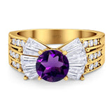 Art Deco Round Natural Stone Cocktail Ring