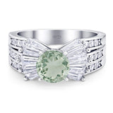 Art Deco Round Natural Stone Cocktail Ring