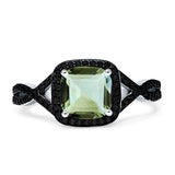 Art Deco Cushion Cut Halo Infinity Twist Ring