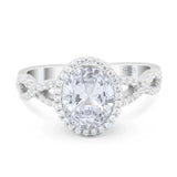 Art Deco Oval Natural Stone Twisted Ring