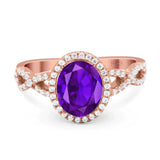 Art Deco Oval Natural Stone Twisted Ring
