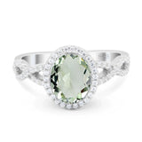 Art Deco Oval Natural Stone Twisted Ring