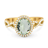 Art Deco Oval Natural Stone Twisted Ring