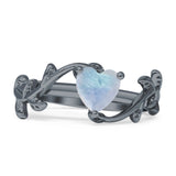 Heart Leaf Art Deco Ring