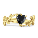 Heart Leaf Art Deco Ring