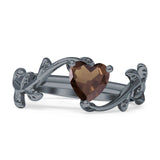 Heart Leaf Art Deco Ring