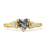 Heart Three Stone Promise Ring