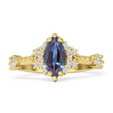 Marquise Halo Beaded Ring