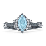 Marquise Halo Beaded Ring