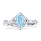 Marquise Halo Beaded Ring