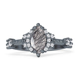 Marquise Halo Beaded Ring