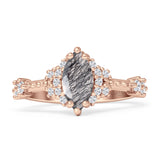 Marquise Halo Beaded Ring