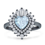 Heart Halo Baguette & Round Cocktail Ring