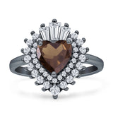 Heart Halo Baguette & Round Cocktail Ring