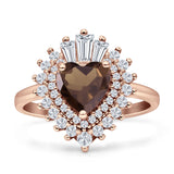 Heart Halo Baguette & Round Cocktail Ring