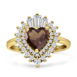 Heart Halo Baguette & Round Cocktail Ring