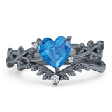 Two Piece Heart CZ Ring