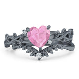 Two Piece Heart CZ Ring
