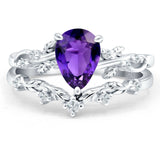 Two Piece Pear CZ Ring