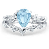 Two Piece Pear CZ Ring