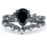 Two Piece Pear CZ Ring