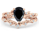 Two Piece Pear CZ Ring