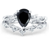 Two Piece Pear CZ Ring
