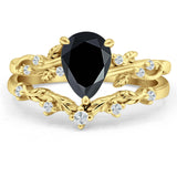 Two Piece Pear CZ Ring