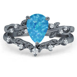Two Piece Pear CZ Ring