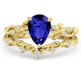 Two Piece Pear CZ Ring