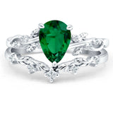 Two Piece Pear CZ Ring