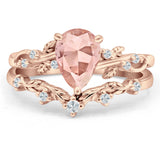 Two Piece Pear CZ Ring