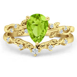 Two Piece Pear CZ Ring