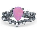 Two Piece Pear CZ Ring