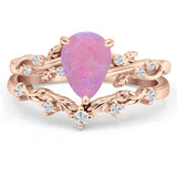Two Piece Pear CZ Ring